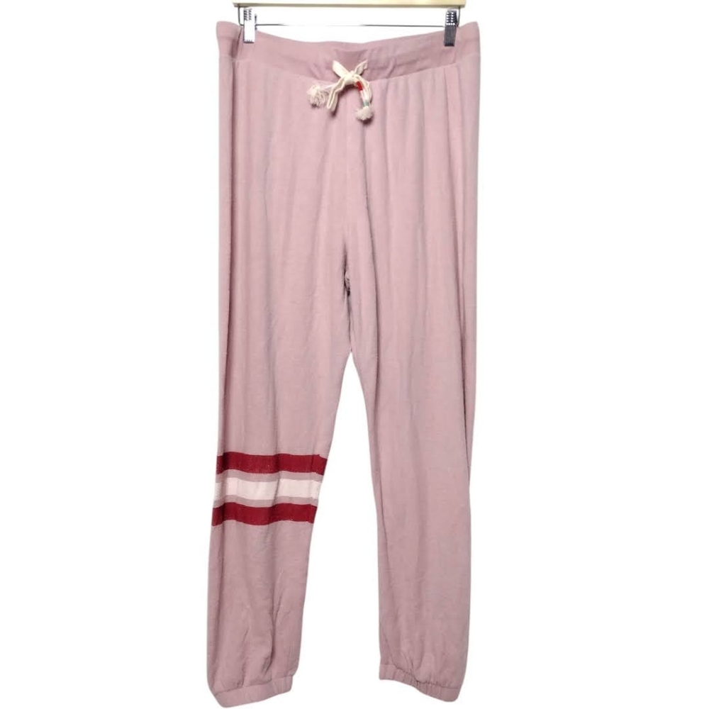 NWT Wildfox Candy Stripe Echo Sweats Burnished Lilac Size XL